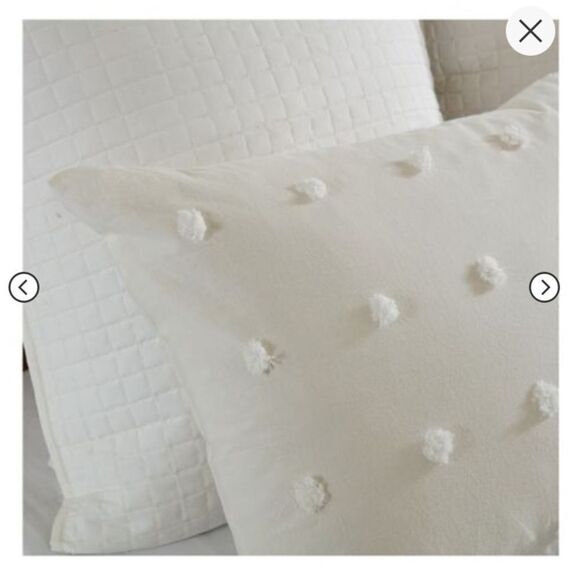 Urban Habitat Duvet Set 100% Cotton Jacquard, Tufts Accent, Shabby Chic - Picture 5 of 8